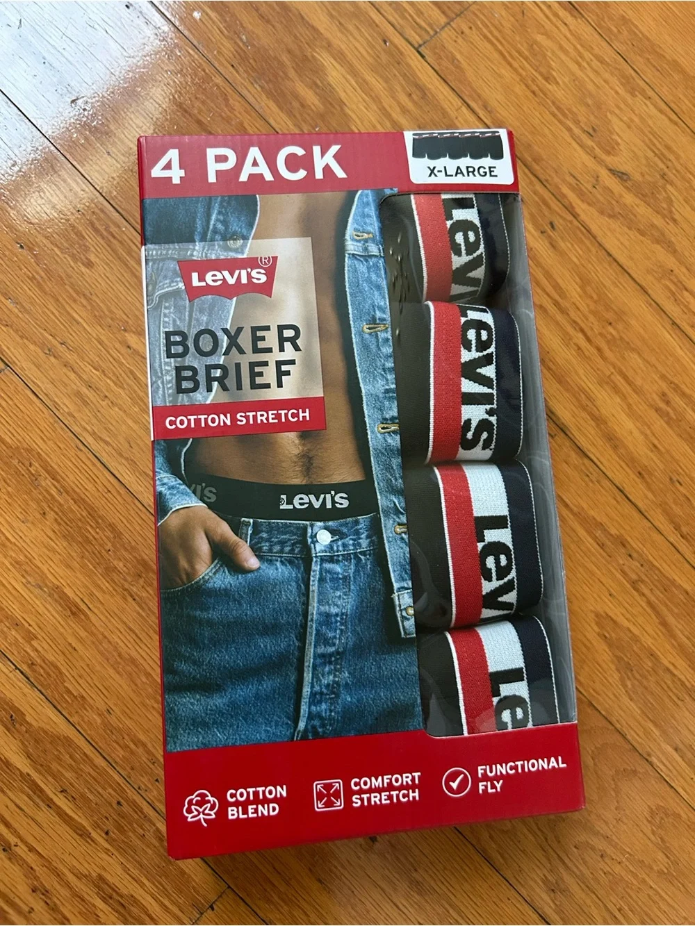 Levi's Men's Cotton Stretch Boxer Briefs(4 Pack)